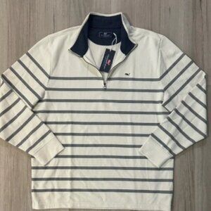 Men’s Vineyard Vines Breton Stripe Saltwater Quarter-Zip - Brand New!